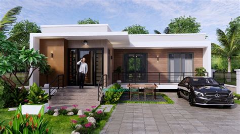 modern house plans  flat roof  bedrooms samhouseplans