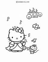 Kitty Hello Coloring Pages Ballerina Library Clipart Stiker Dancing sketch template