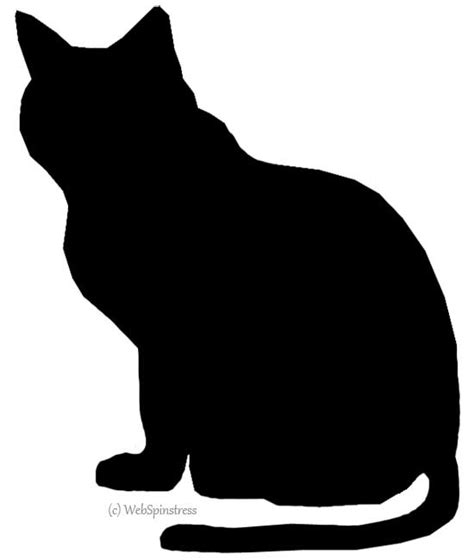 black cat silhouette template clipart