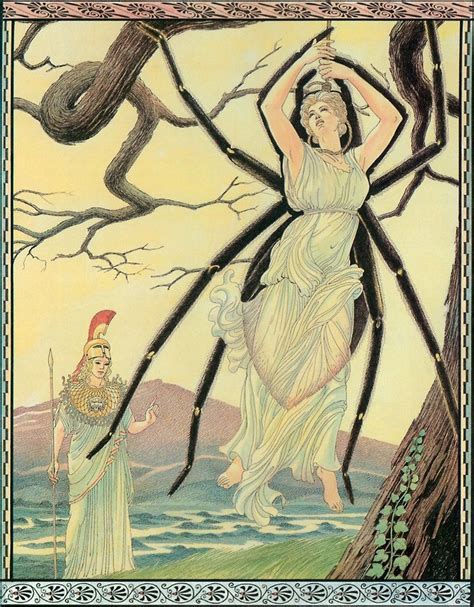 Giovanni Caselli Minerva Turning Arachne Into A Spider Mythology