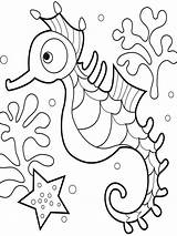 Seahorse Coloring Pages Printable Kids Template Print Recommended sketch template