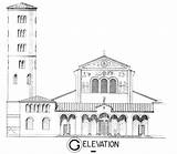 Chiesa Campanile Chiese Kirche Disegnare Vorderansicht sketch template