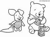 Coloring Pages Pooh Winnie Baby Disney Tigger Eeyore Piglet Colouring Babies Cute sketch template