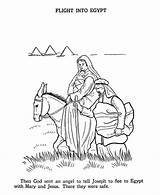 Coloring Pages Jesus Egypt Birth Bible Joseph Printables Flight Testament Mary Clipart Christmas Kids Flee Crafts School Sunday Baby Into sketch template