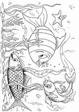 Bladzijden Kleuren Boek Kleurplaten Waterdieren Diep Zee sketch template