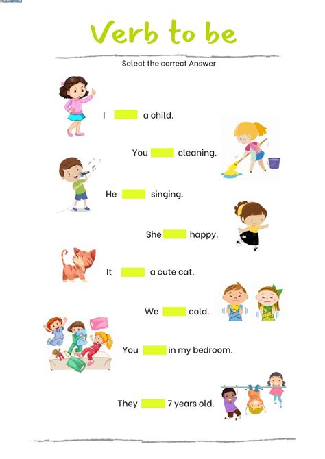 verb   interactive worksheet