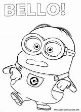 Minion Bob Coloring Pages Getcolorings sketch template