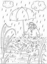 Rainy Coloring Rain Pages Kids Season Drawing Clipart Days Printable Nicole 2010 Girl June Florian Seasons Nature Do Clip Created sketch template