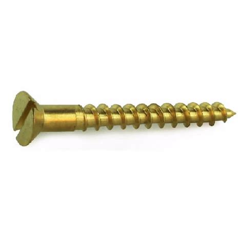12g Solid Brass Slotted Flat Countersunk Head Chipboard Wood Screws