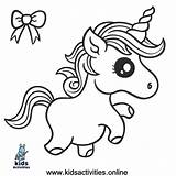 Unicorn Coloring Pages Kids Cute Baby sketch template
