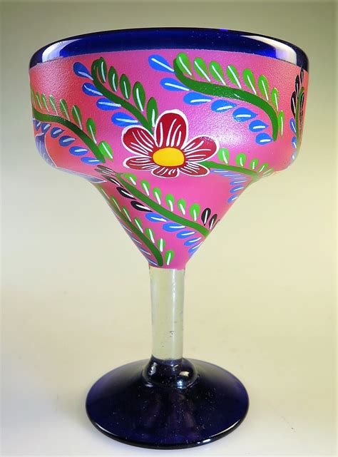 Mexican Margarita Glass 15oz Hand Painted Pop Designs