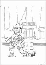 Coloring Zootopia Pages Judy Nick Wilde Printable Zootropolis Hopps Disney Colouring Color Book Print Kids Cartoon Tsum Trailers Movie sketch template