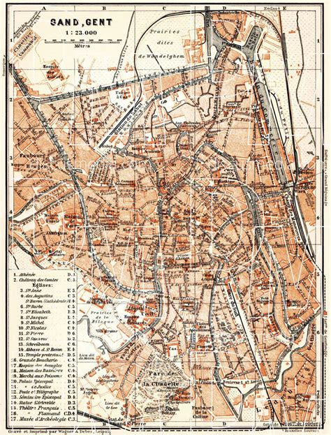 map  ghent gent   buy vintage map replica poster print   picture
