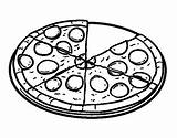 Pizza Coloring Pepperoni Lasagna Colorear Para Coloringcrew Dibujo Pages Food Pasta Template sketch template