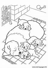 Coloring Dog Puppy Mother Pages Pups Printable Print Color Book sketch template