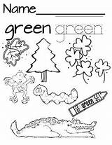 Green Color Coloring Tracing sketch template
