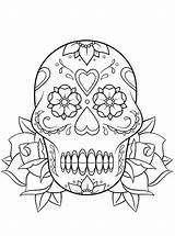 Skulls Kleurplaat Malvorlage Skull sketch template