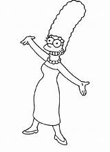 Simpson Marge Colorare Pintar Coloriage Blanco Disegno Homer Cartonionline Caricaturas Zeichnen Paintingvalley sketch template