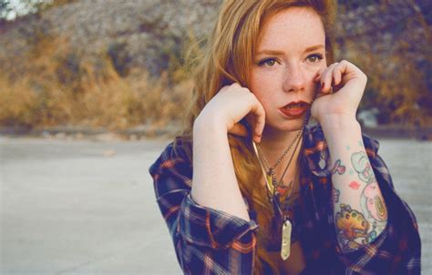 wallpaper girl woman model tattoo redhead tattoos hattie watson