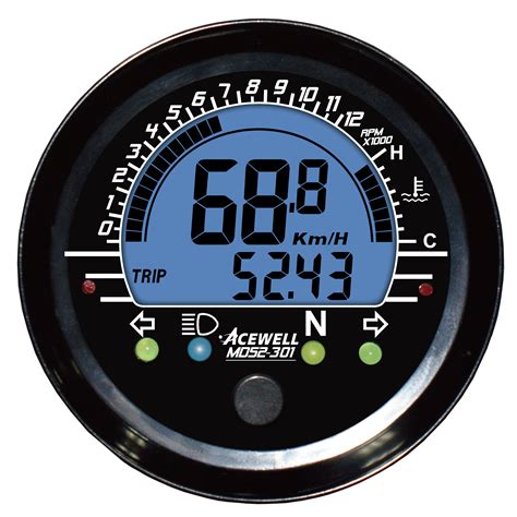 md  digital lcd display multi function speedometer mm acewell meter