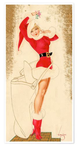 Santa Pin Up Posters And Prints Uk