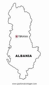 Albania Mapa Colorear Nazioni Albanien Ausmalen Landkarte Malvorlage Gratismalvorlagen sketch template