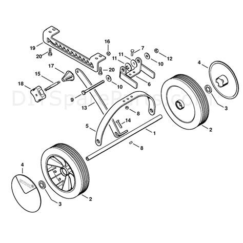 stihl mm  multi tool engine mm  parts diagram set  wheels
