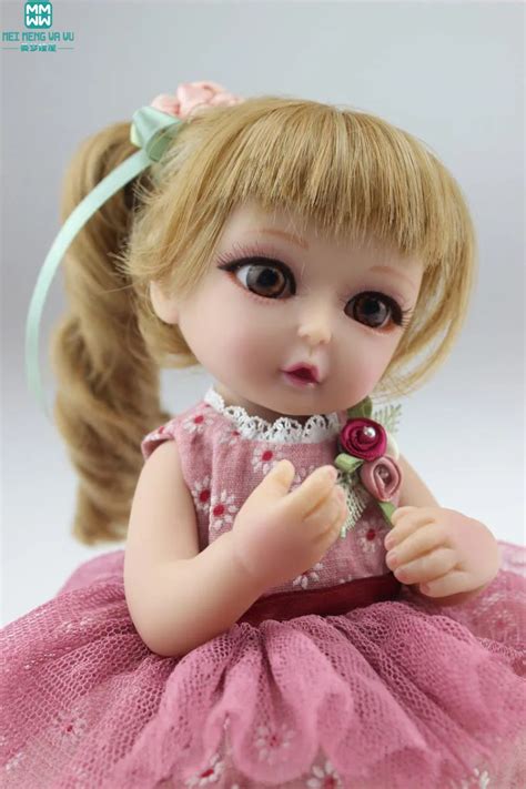 cm silicone baby dollsbabybaby mini sd bjd simulation super cute dress  doll  girl
