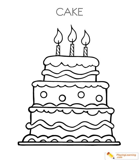 simple birthday cake coloring page