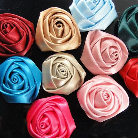 wholesale 1 6 satin ribbon rose flowers heads flowers from jamxuegui