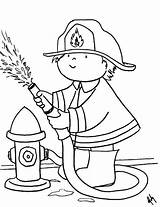 Coloring Firefighter Pages Printable Fire Fireman Fighter Drawing Color Hat Sheets Kids Hydrant Colouring Print Colorear Firefighters Para Hose Cartoon sketch template