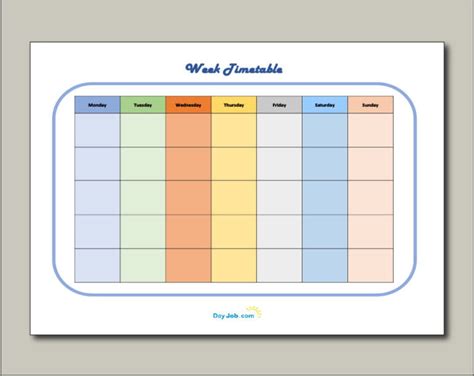 revision timetable template   gcse blank printable