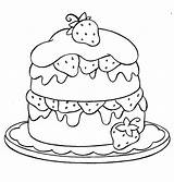 Coloring Pages Cupcake Strawberry Cake Dessert Birthday Cute Printable Food Happy Kitty Cupcakes Drawing Kids Sweets Hello Shortcake Colouring Color sketch template