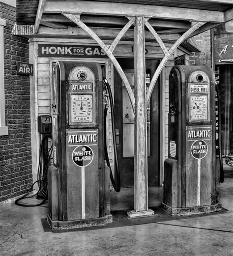 vintage gas station bw photograph  phyllis taylor fine art america