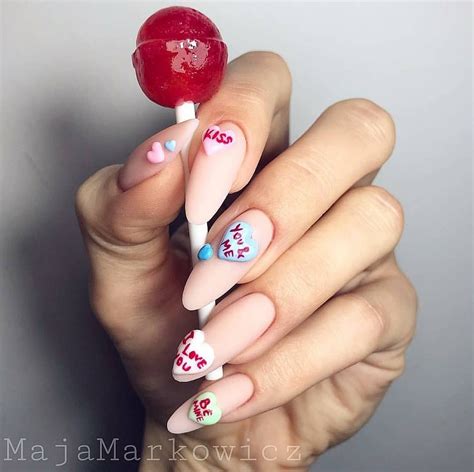 sweetheart nail art  atmajamarkowicz nailsmagazine valentinesnails