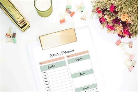 daily study planner printable   digital planners