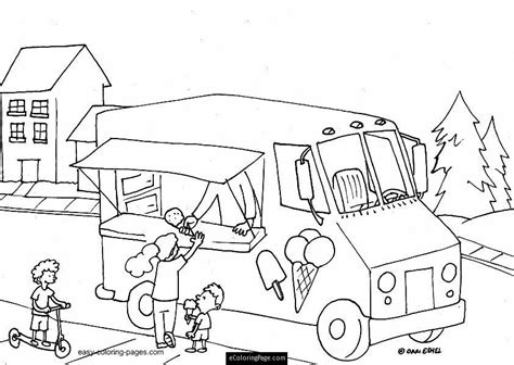 ice cream truck coloring page coloring home