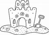 Sand Castle Coloring Drawing Pages Clipart Clip Line Vector Cartoon Illustrations Book Sheets Cool Very Choose Board Getdrawings Paintingvalley sketch template