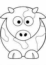 Coloring Pages Cow Cute Cartoon Drawing Color Face Printable Kids Baby Animals Simple Cows Print Cattle Sheets Drawings Getdrawings Animal sketch template
