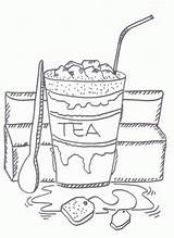 Pages Tea Ice Coloring Colouring Iced Printable Bubble Sheet Teas Happy Open Drinking Glass sketch template