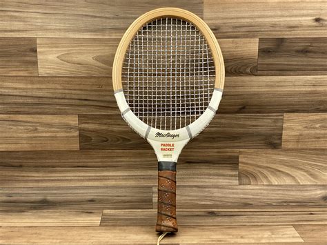 vintage macgregor paddle racket laminated racketball racket cabin decor sports equipment