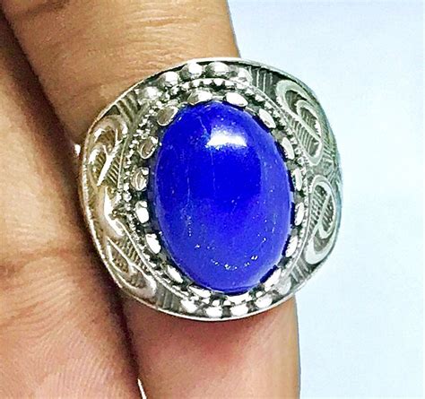 lapis lazuli ring  sterling silver ring gemstone ring etsy