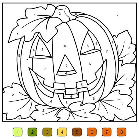 halloween addition color  number printables