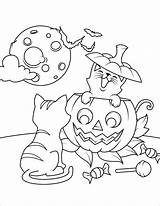 Supercoloring Calabazas Decorar Calabaza Hallowen Gatto Bebeazul Trick sketch template