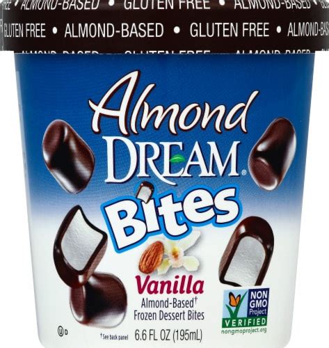almond dream bites vanilla almond based frozen dessert bites 6 6 fl oz