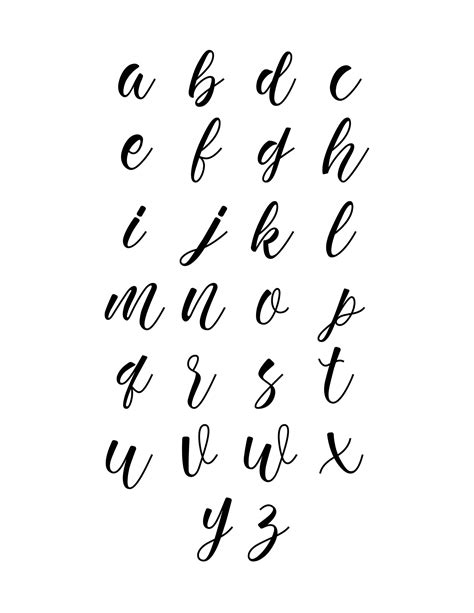 printable beginner calligraphy alphabet lowercase letters