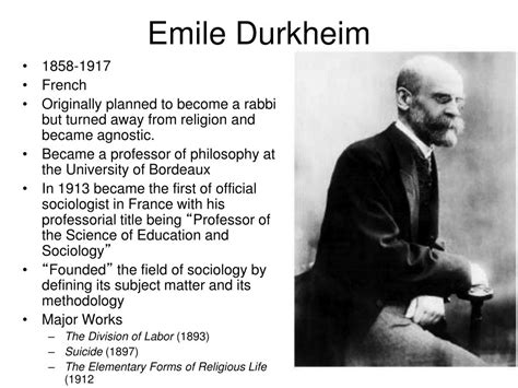 sociology  emile durkheim powerpoint