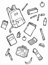 School Supplies Coloring Pages Drawing Printable Elementary Color Back Drawings Getcolorings Tumblr Getdrawings Draw Print Colorings sketch template