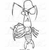 Coloring Crawdad Toonaday Lobster Vecto sketch template