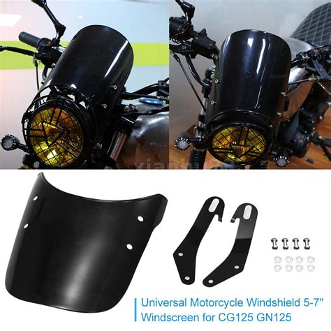 4 Types Motorcycle Black Windscreen Windshield For Universal 5 7 Inch